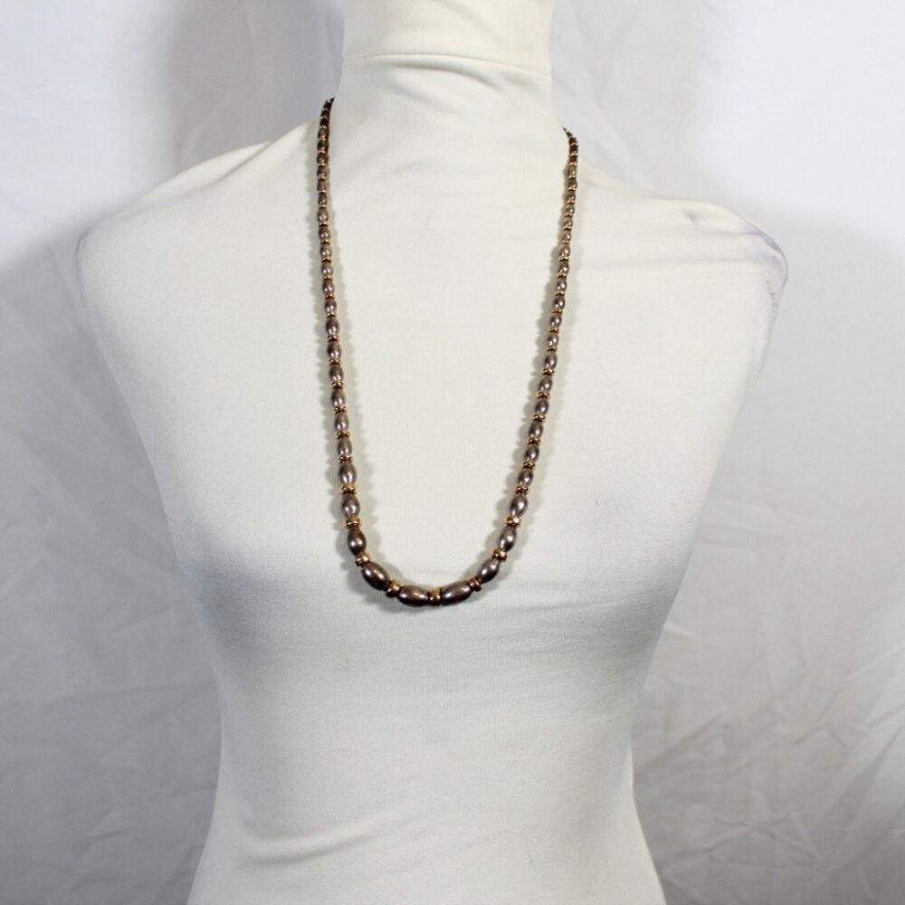 Vintage 60s Chrome Bead Necklace Mad Men Peggy Olson Vibes